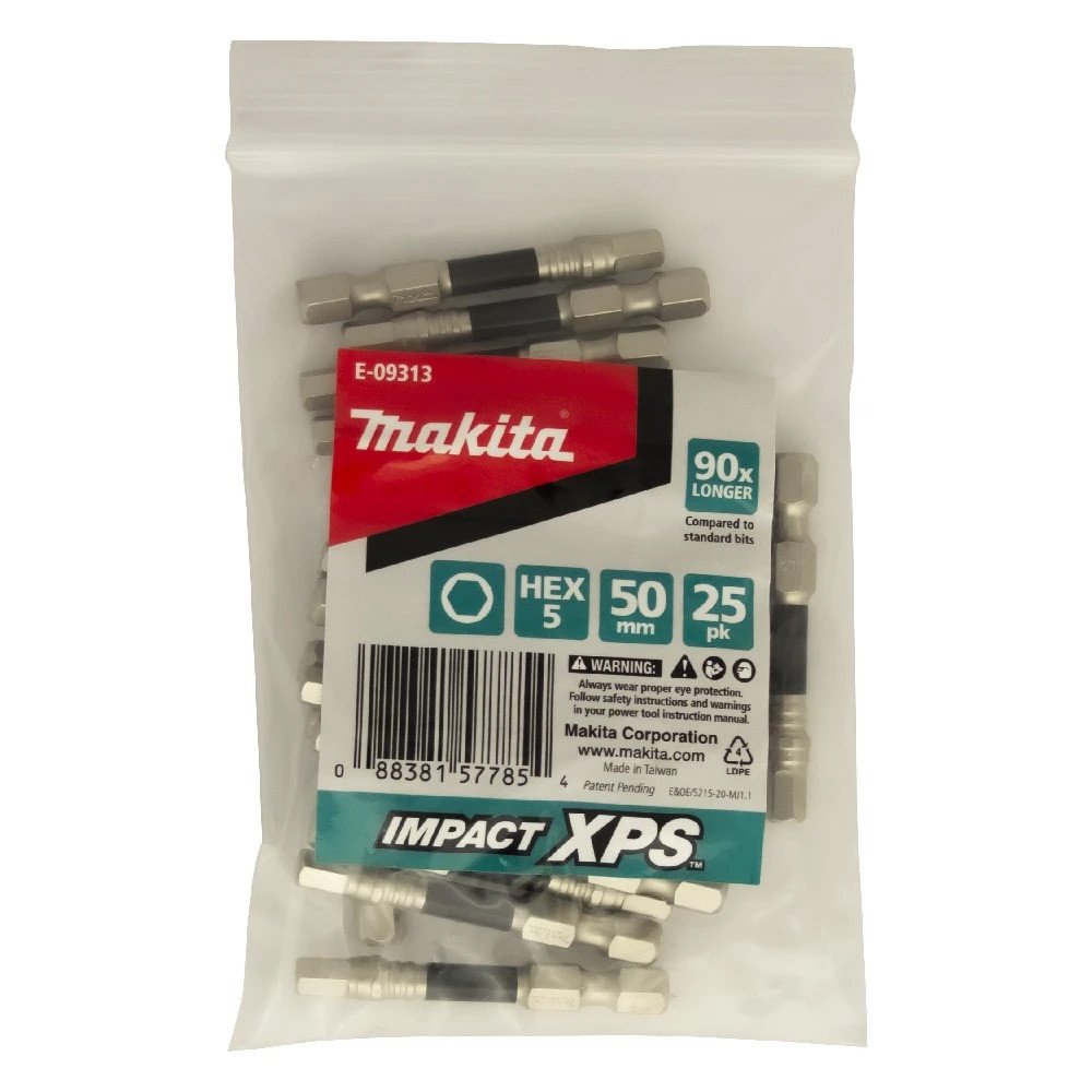 Makita HEX5 x 50mm Impact XPS Power Bit (25pk) E-09313