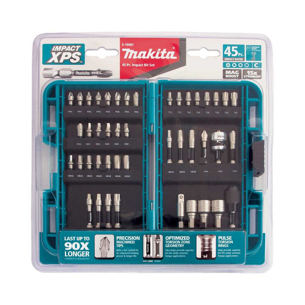 Makita 45 Piece Impact XPS Bit Set - with Quick Chuck Bit Holder E-10481