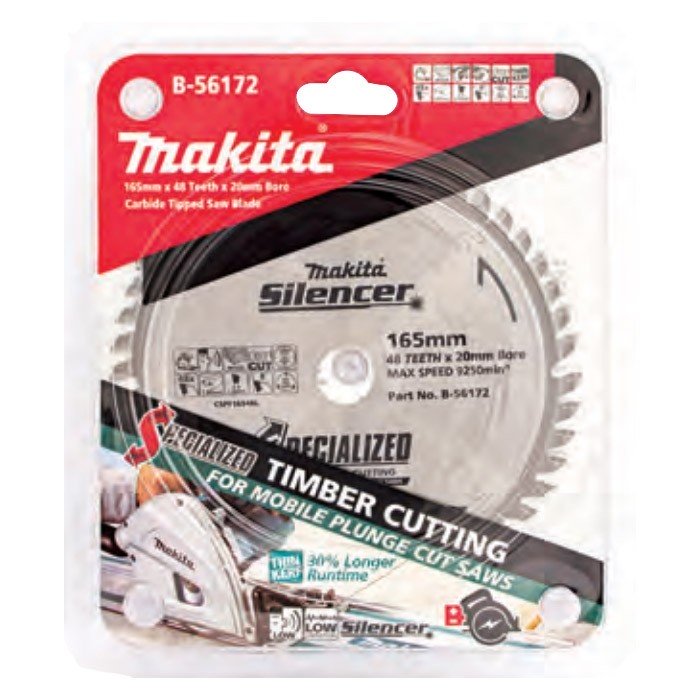 MAKITA PLUNGE SAW TCT SAW BLADE 165mm x 20 x 48T / 2mm THIN KERF B-56172