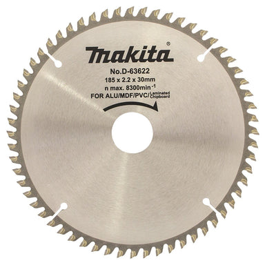 MAKITA MULTI CUT TCT SAW BLADE 185mm x 30 x 60T D-63622