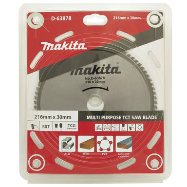 MAKITA MULTI CUT TCT SAW BLADE 216mm x 30 x 80T D-63878