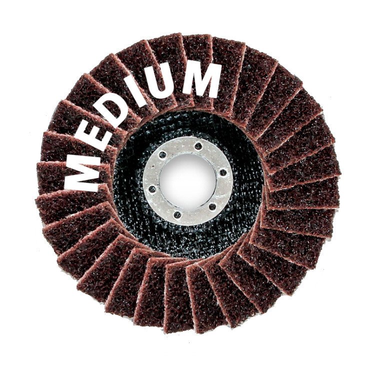MAKITA 180mm x 22.23mm SURFACE CONDITIONING FLAP DISC - MEDIUM RED - ANGLED B-40842