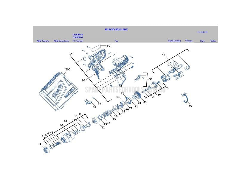 Milwaukee M12CID Spare Parts