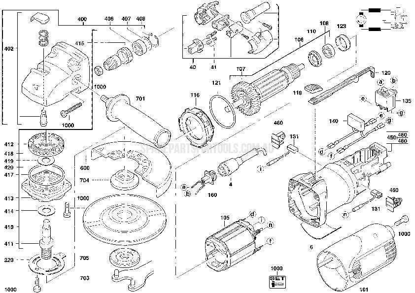 Milwaukee AG8-115Q Spare Parts