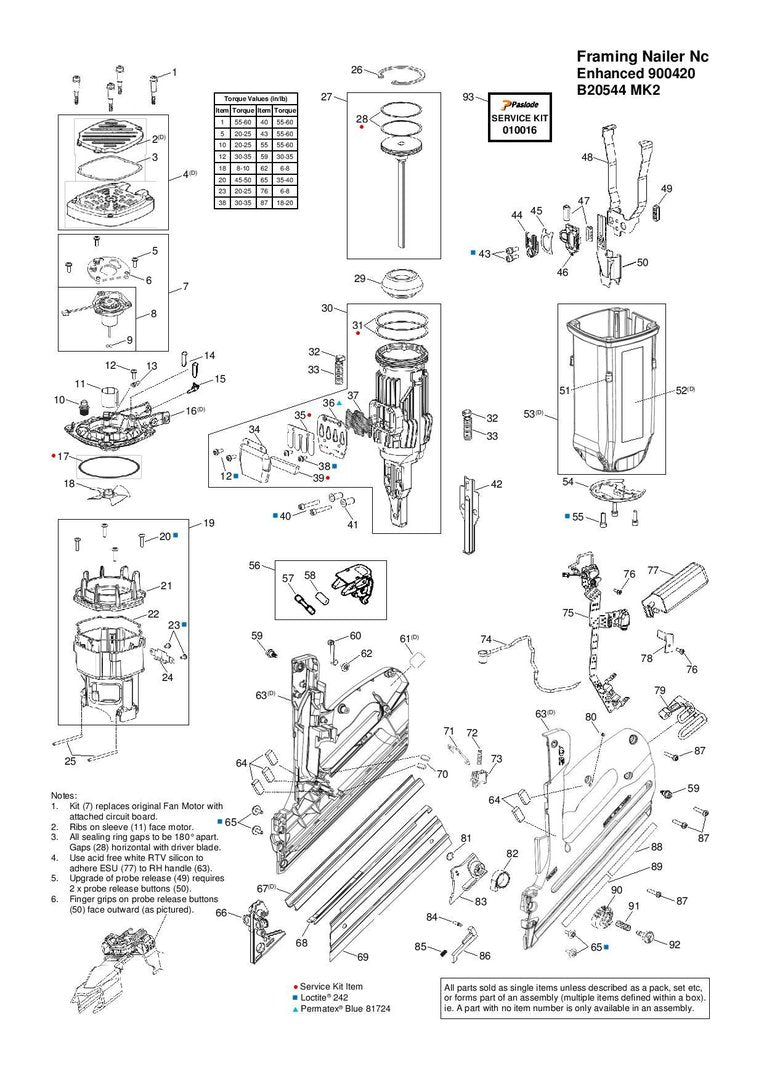 Paslode B20544 Spare Parts