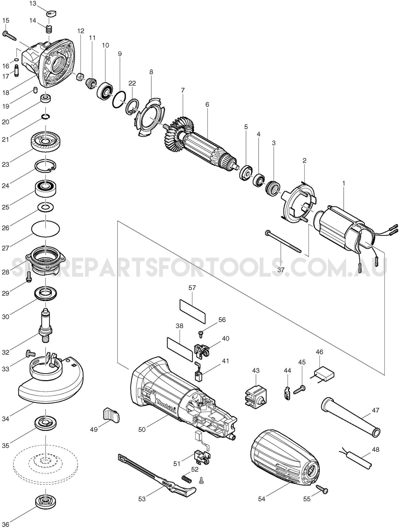 Makita GA4030 Spare Parts