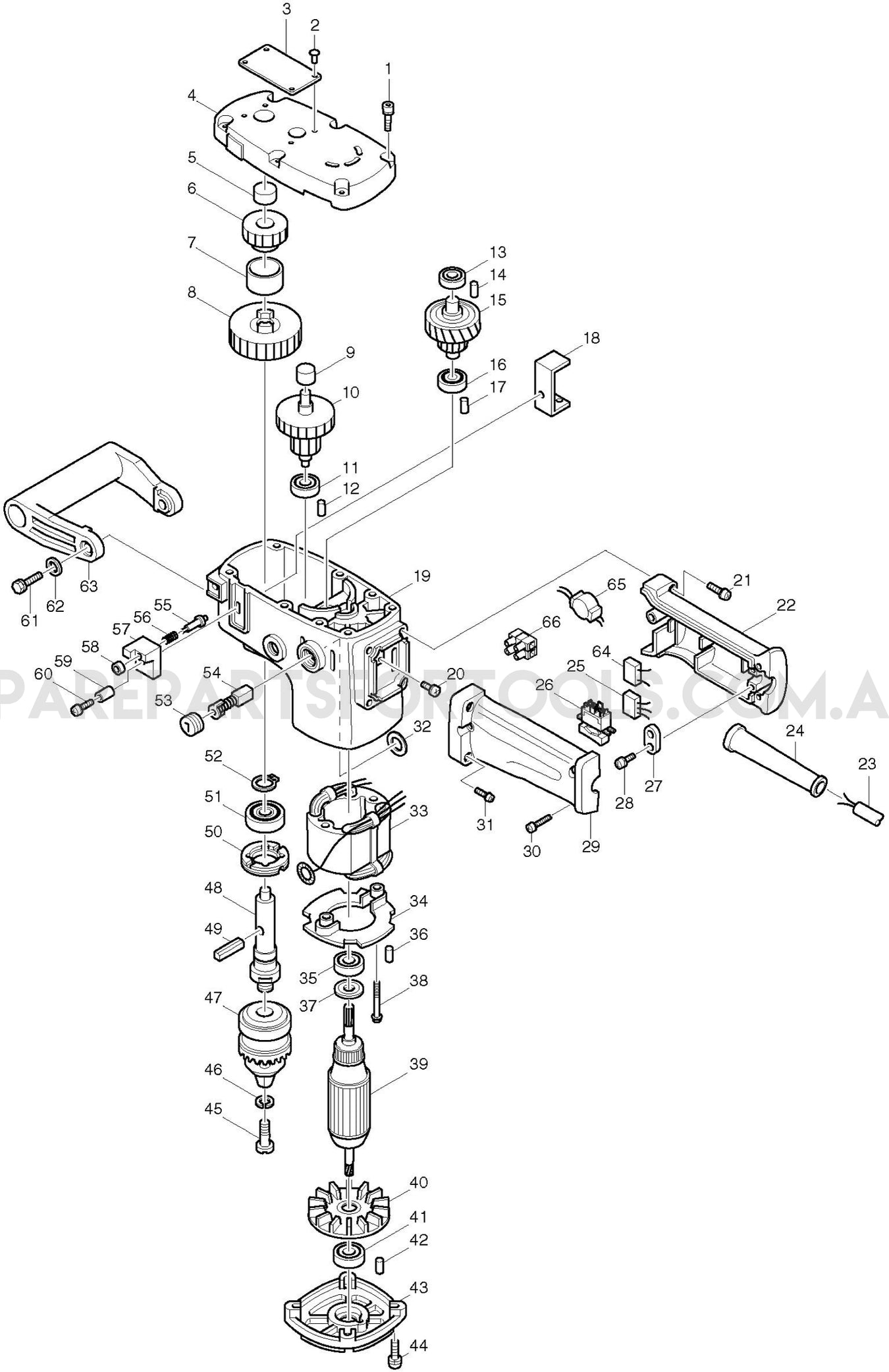 Makita DA6301 Spare Parts