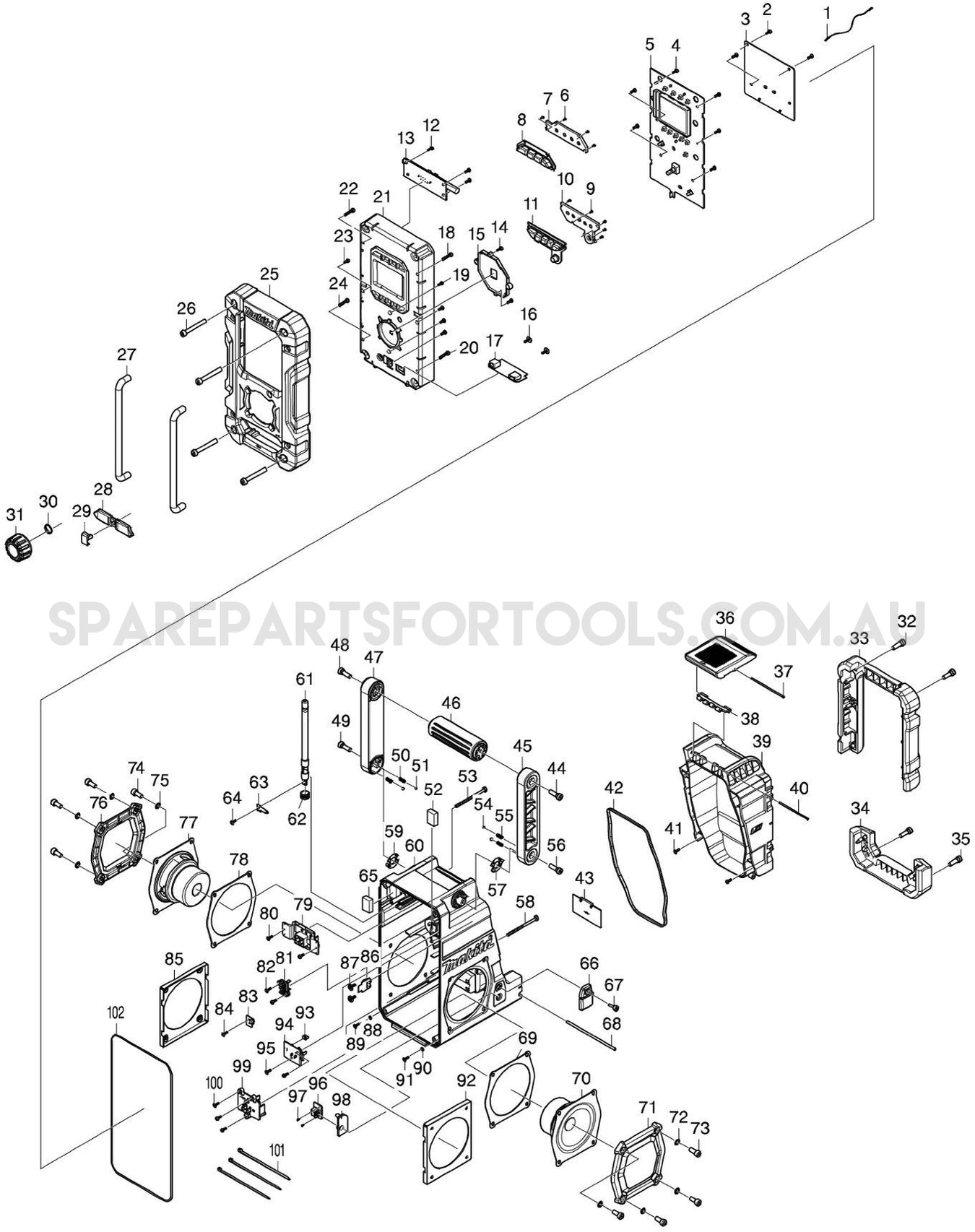 Makita DMR106B Spare Parts