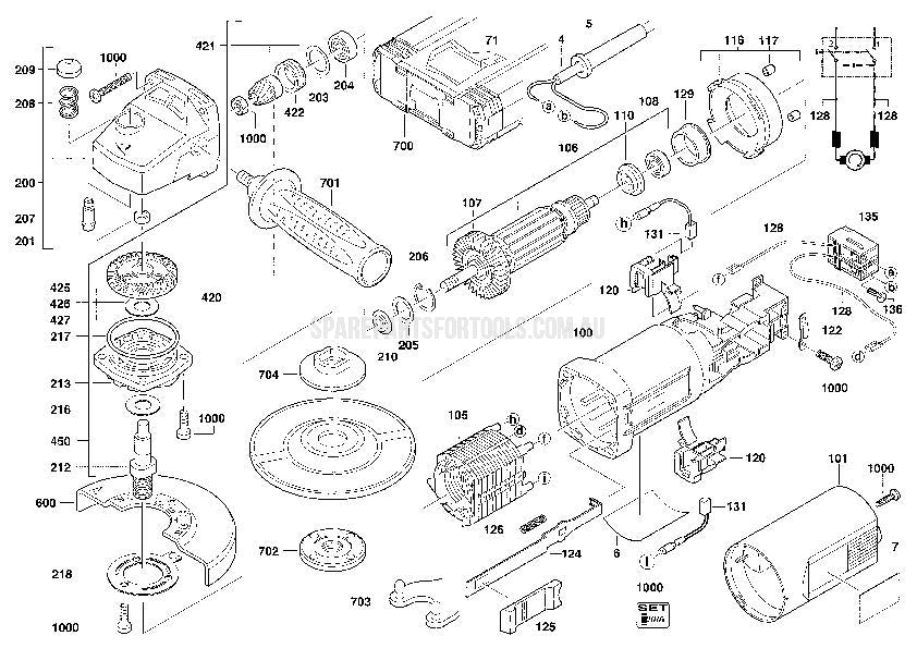Milwaukee AG12-125 Spare Parts
