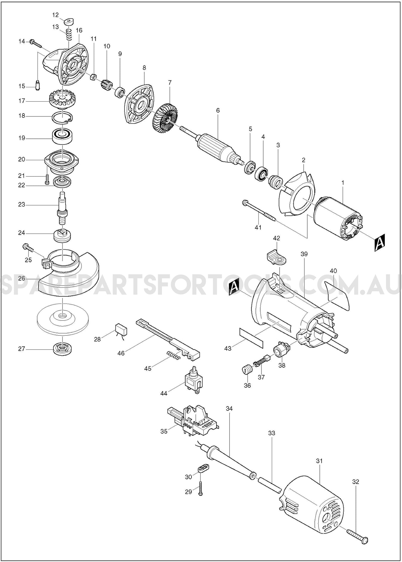 Makita 9522NB Spare Parts