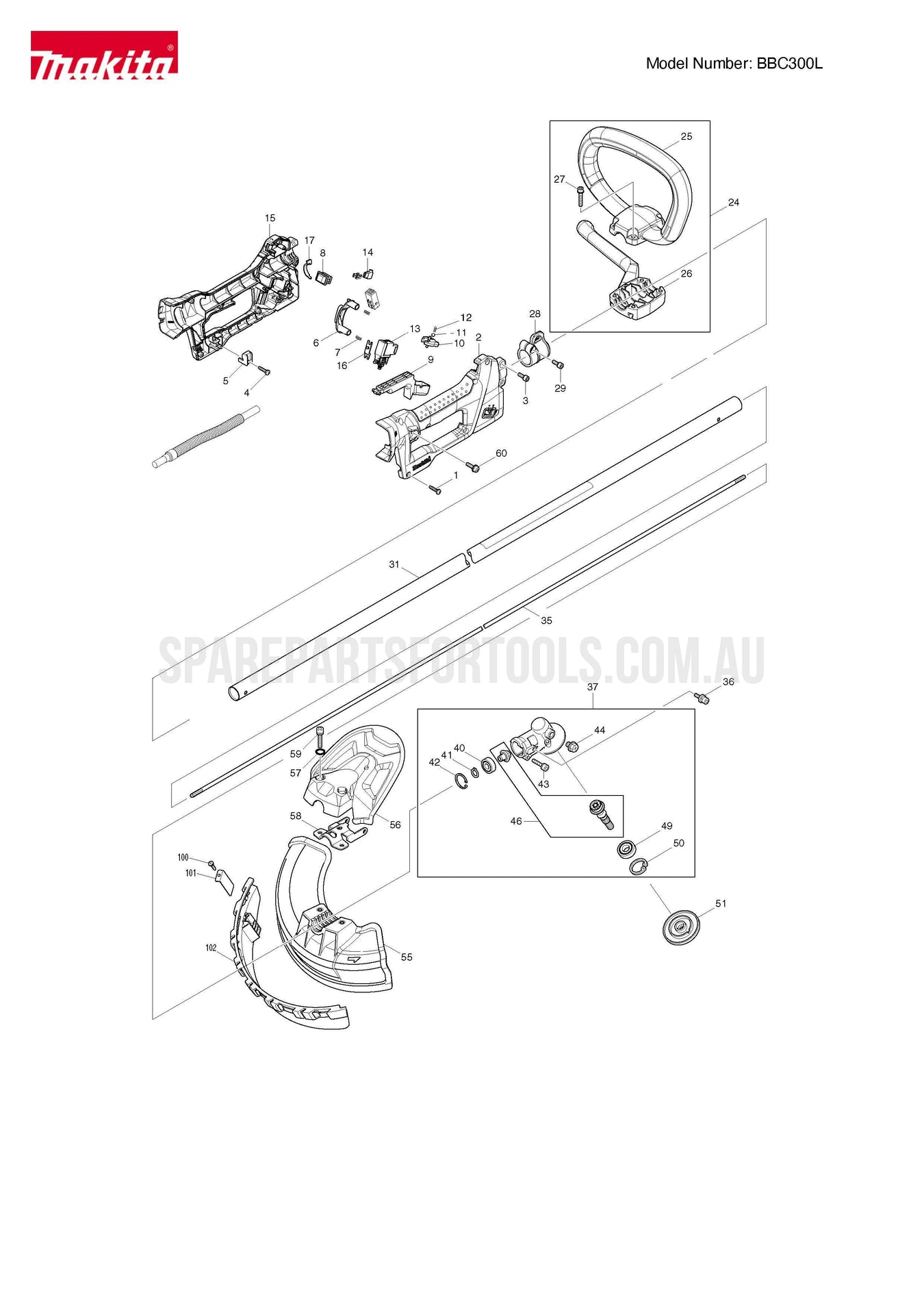 Makita BBC300L Spare Parts