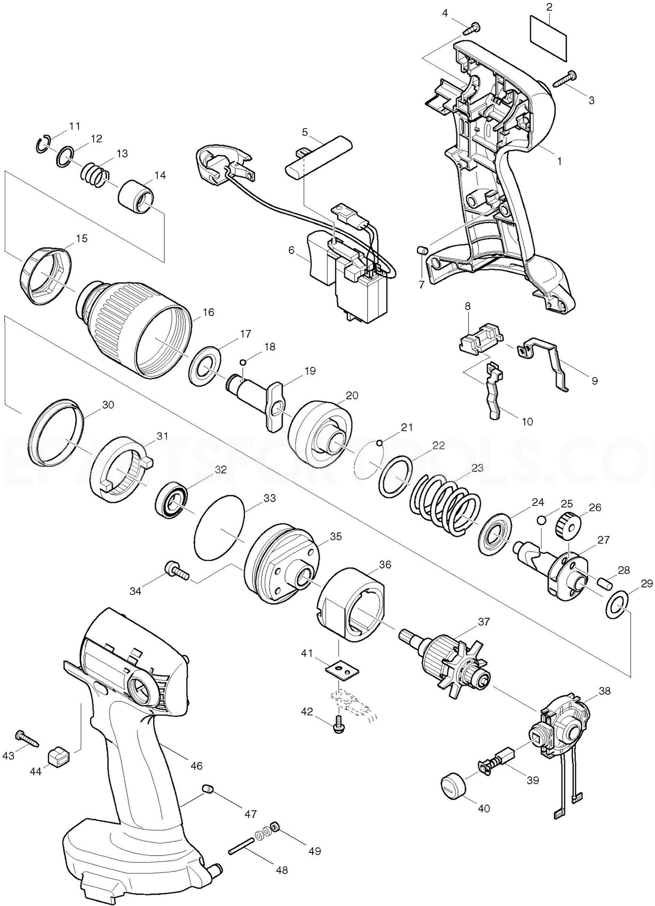 Makita 6936FD Spare Parts