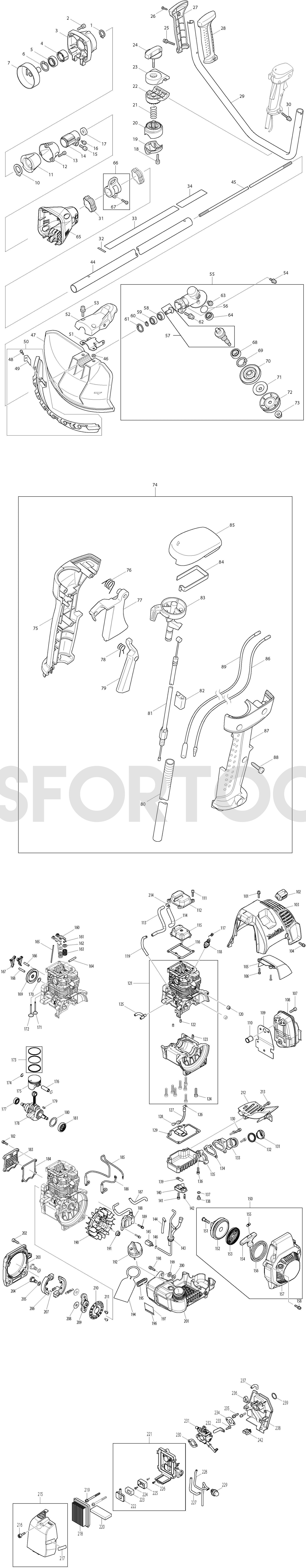 Makita EM4350UH Spare Parts
