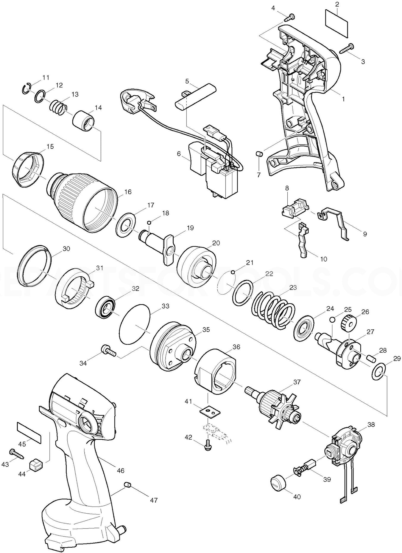 Makita 6935FD Spare Parts