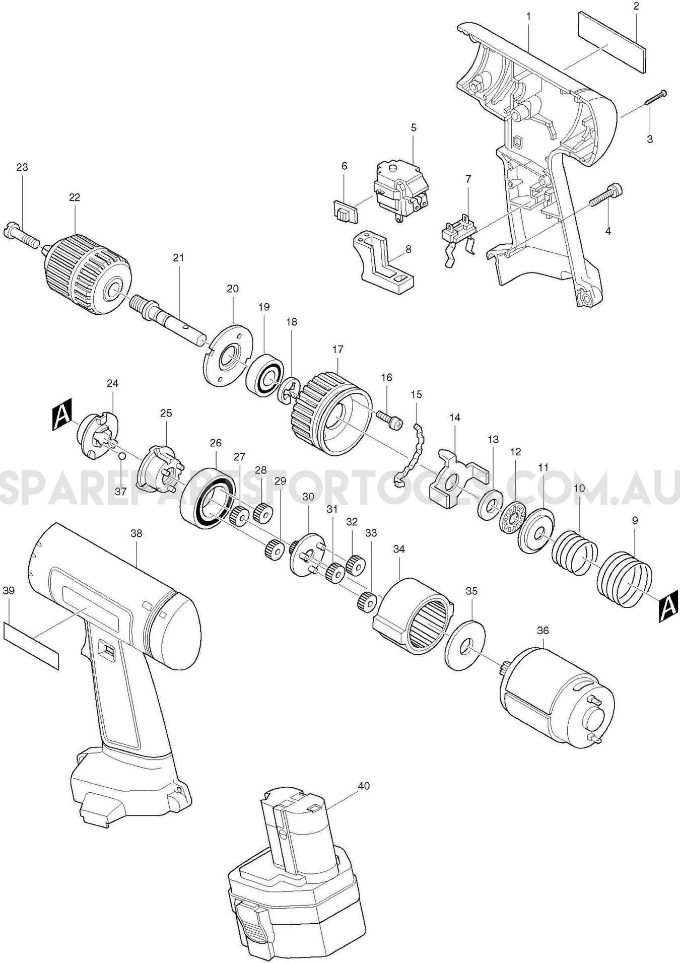 Makita 6223D Spare Parts