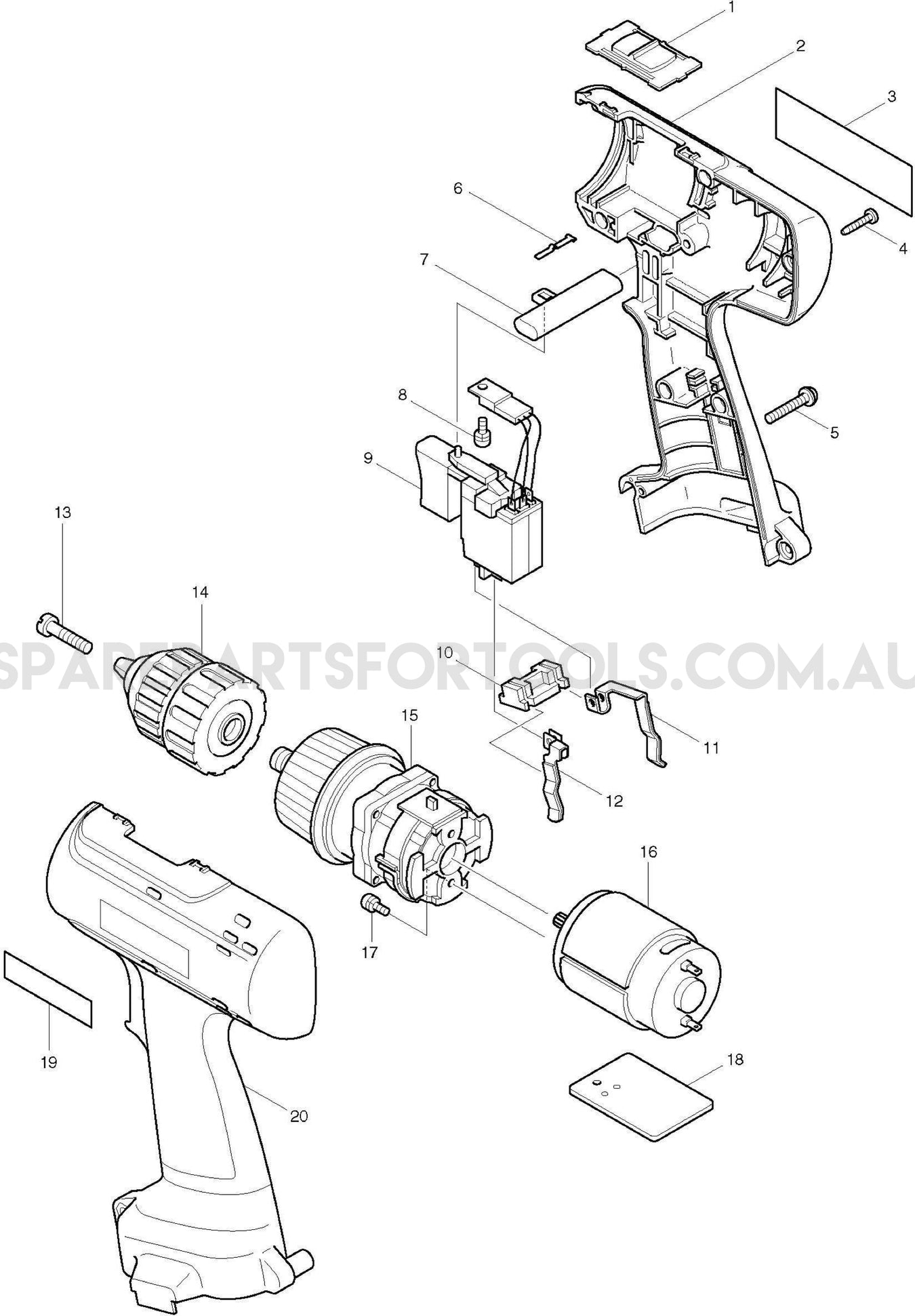 Makita 6226D Spare Parts