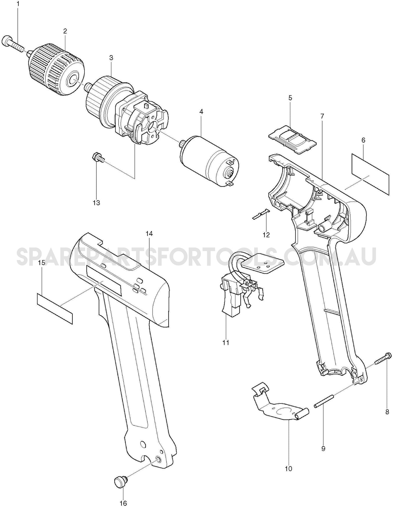 Makita 6096D Spare Parts