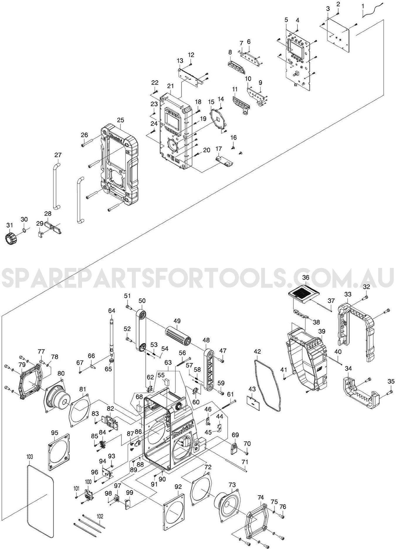 Makita DMR108 Spare Parts