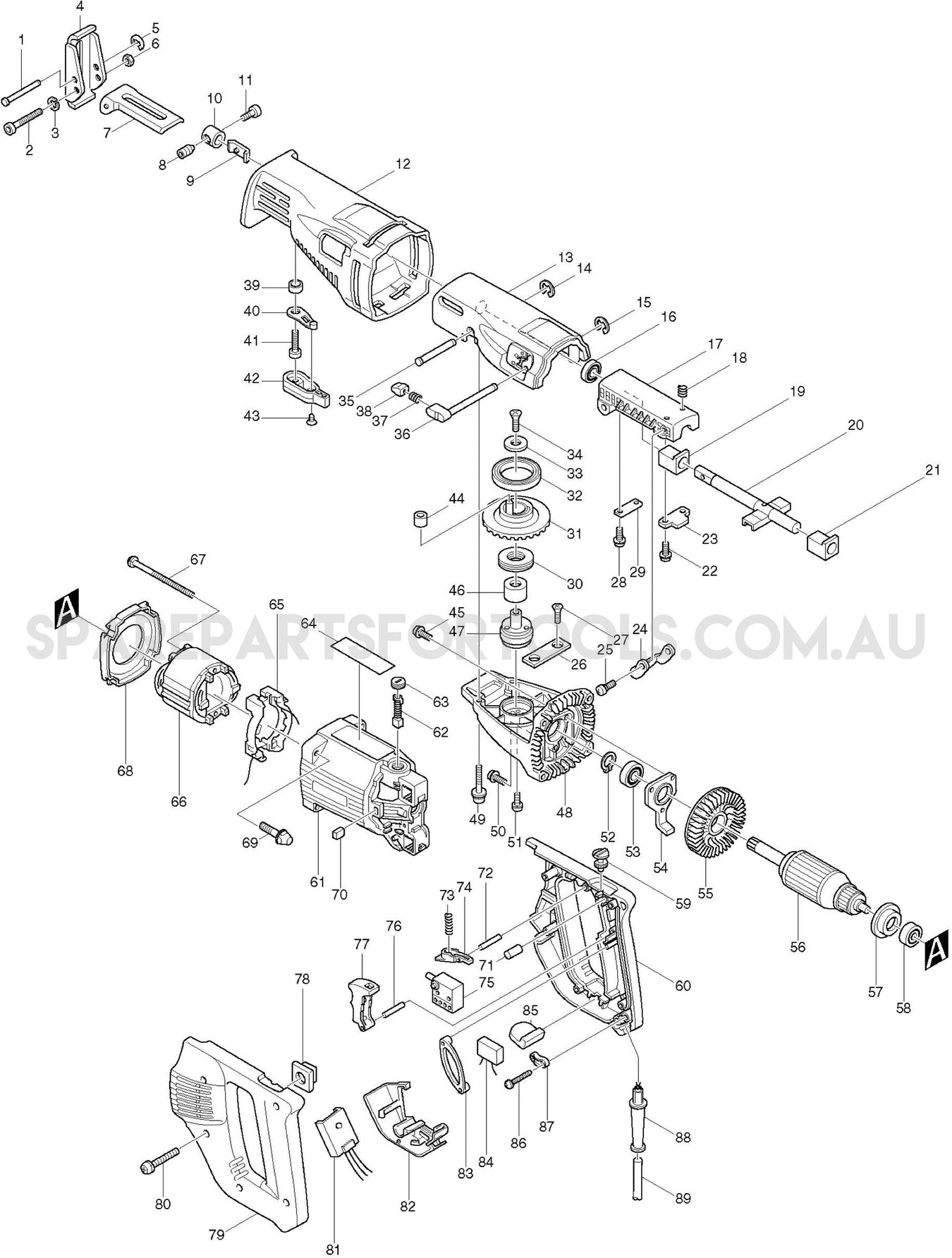 Makita JR3020 Spare Parts