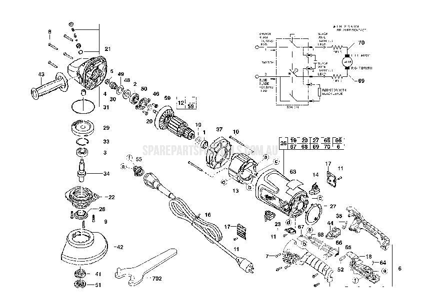 Milwaukee AG25-230Q Spare Parts
