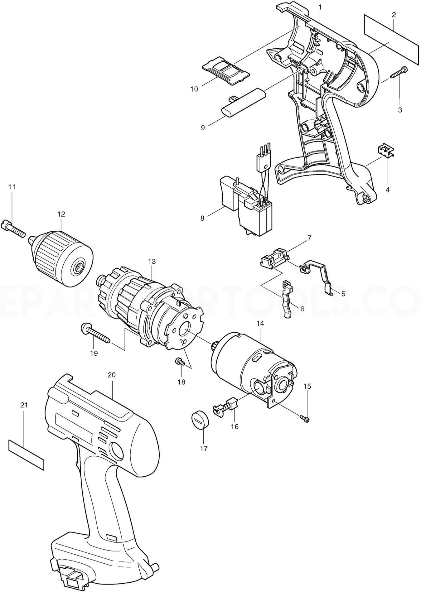 Makita 8443D Spare Parts