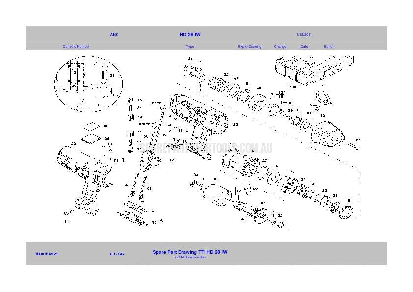 Milwaukee HD28IW Spare Parts