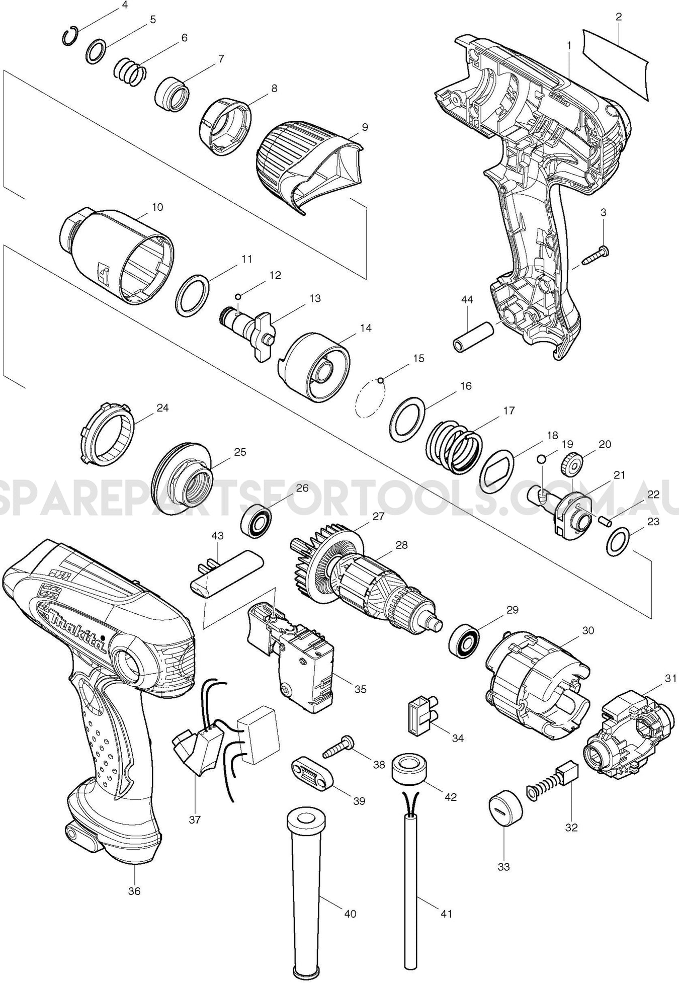 Makita TD0101F Spare Parts