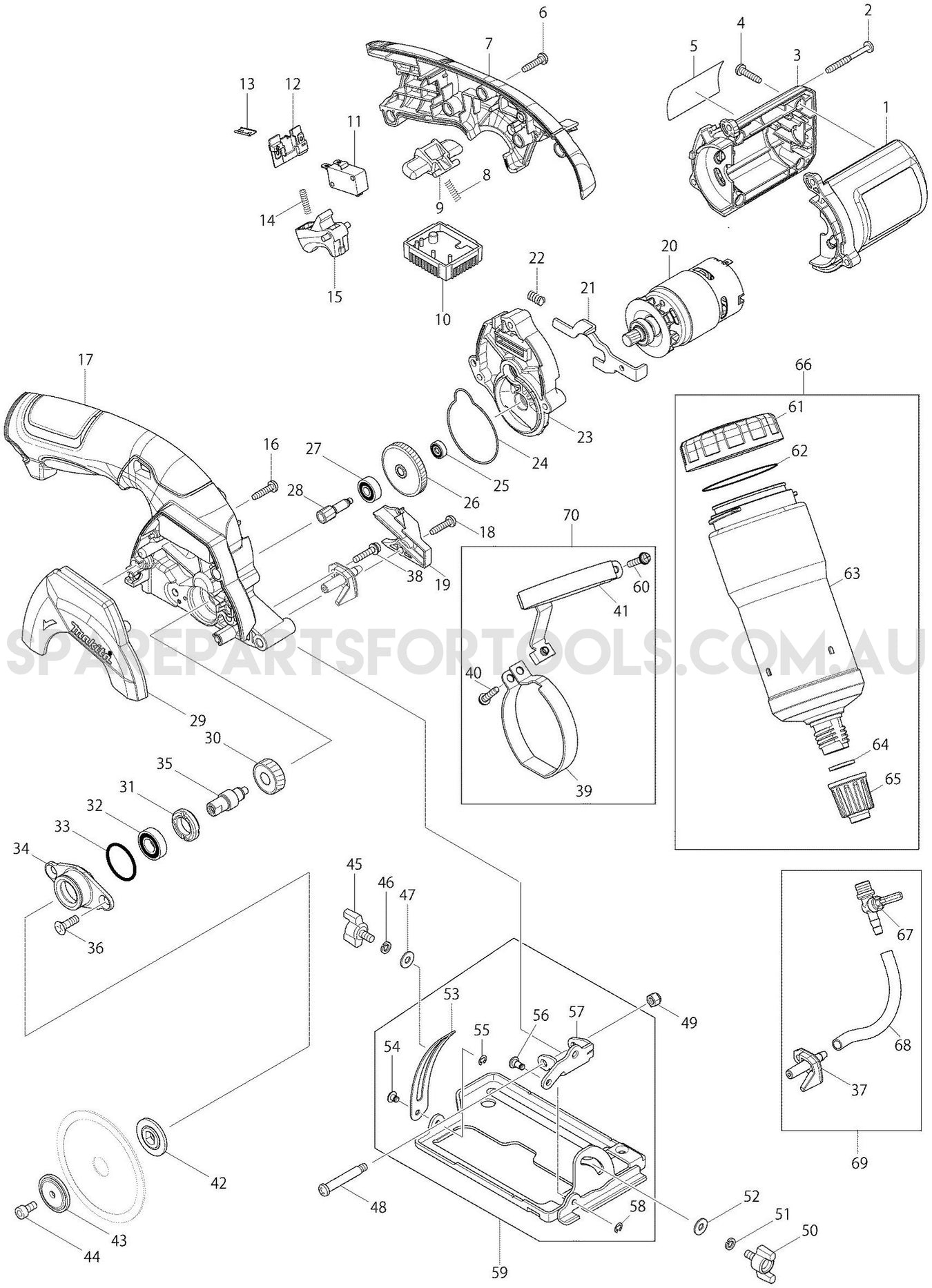 Makita CC300DZ Spare Parts