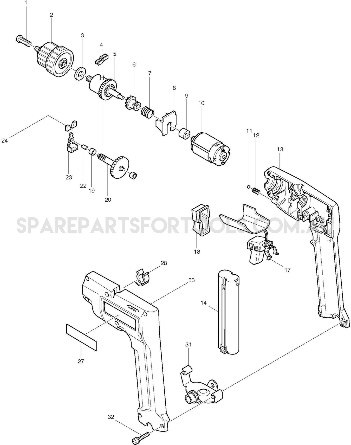 Makita 8402VD Spare Parts