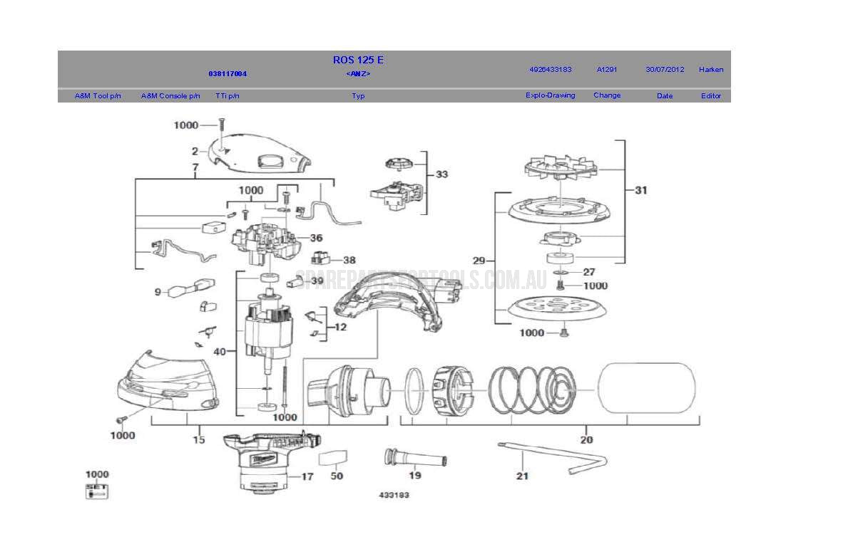 Milwaukee ROS125E Spare Parts