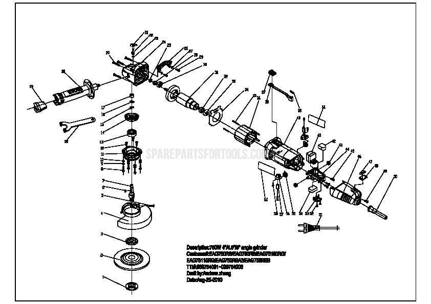 Milwaukee AG750-100 Spare Parts