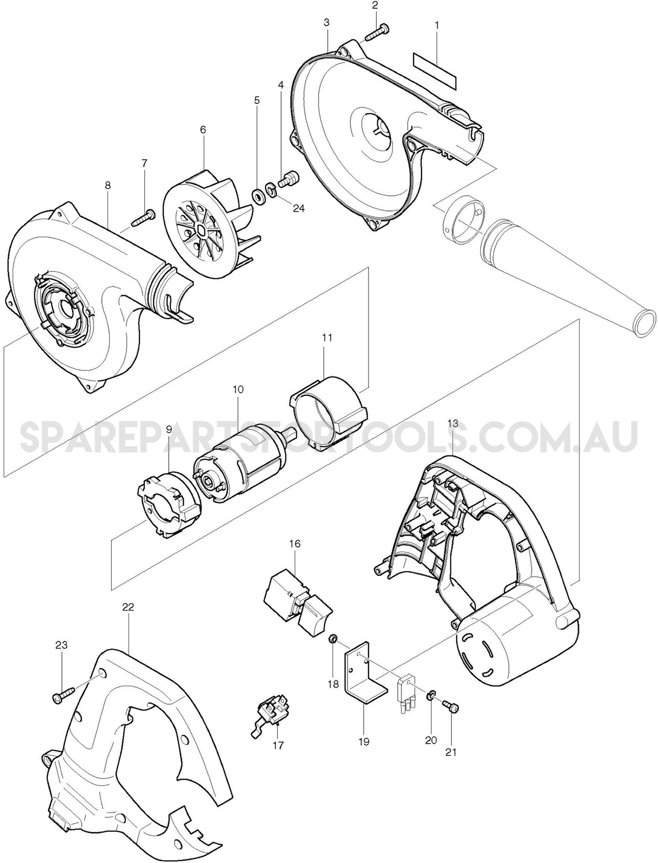 Makita UB181D Spare Parts