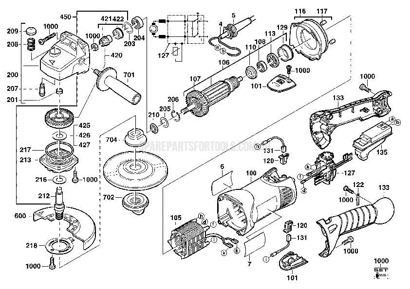 Milwaukee AG16-125XE Spare Parts
