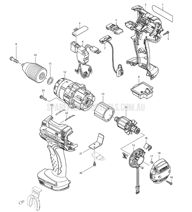 Makita DDF454 Spare Parts