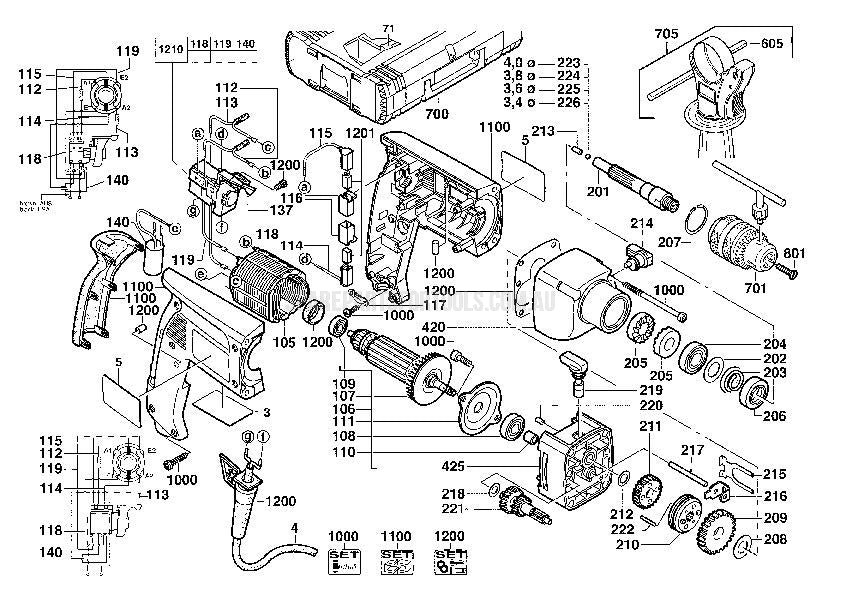 Milwaukee PD2E20R Spare Parts