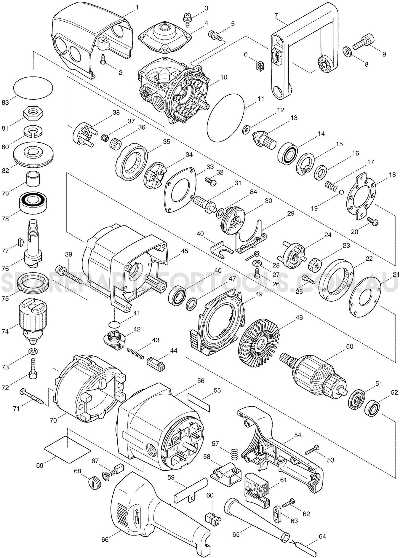 Makita DA4031 Spare Parts