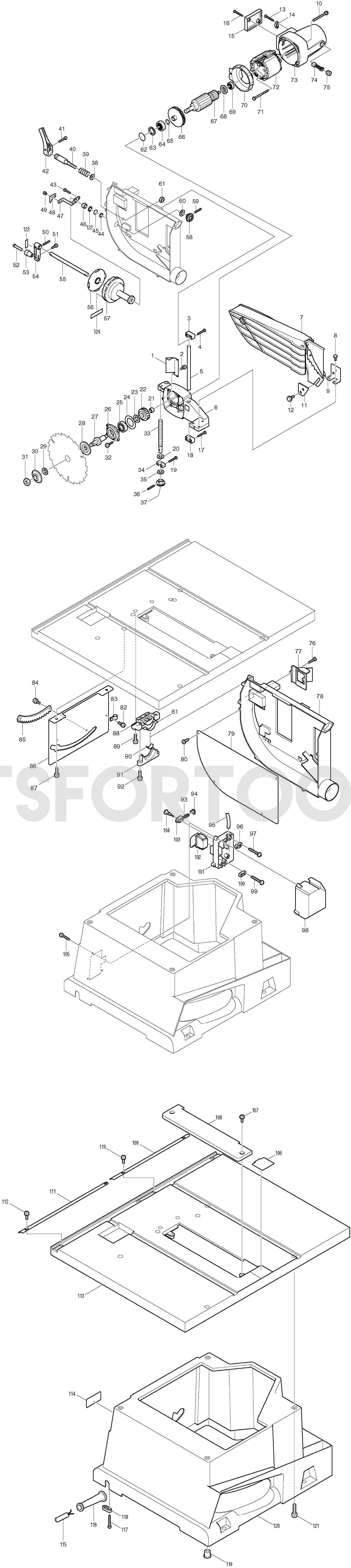 Makita 2703 Spare Parts