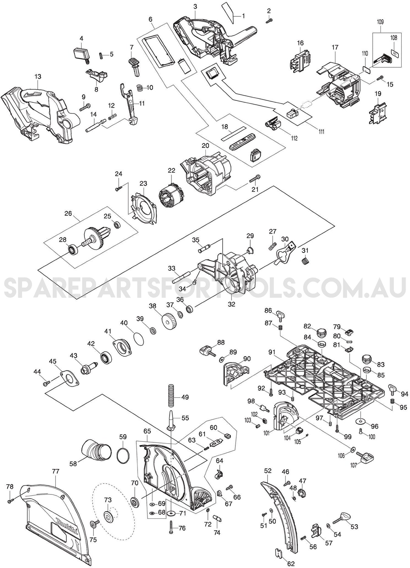 Makita DSP601ZJU Spare Parts
