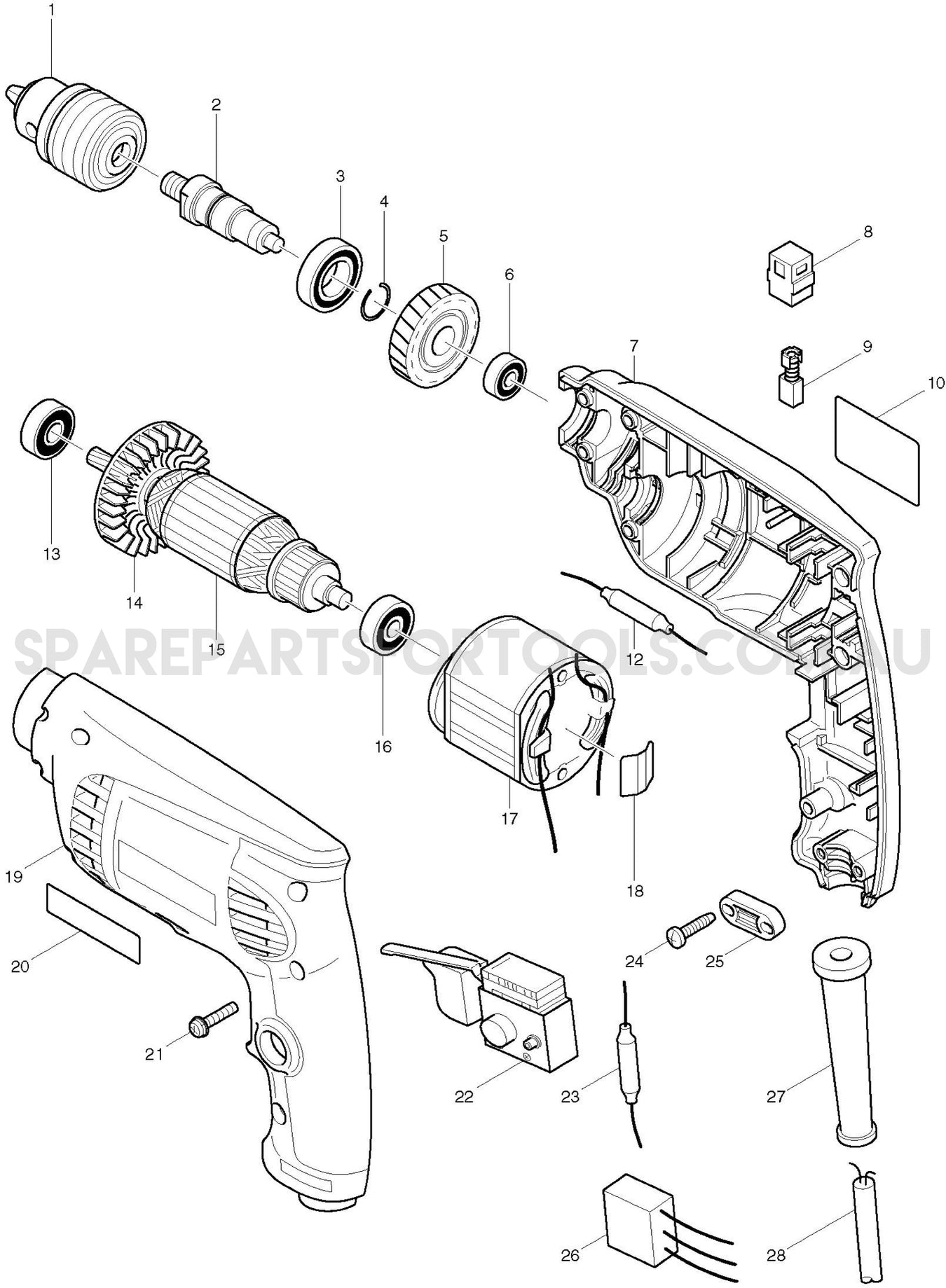 Makita MT603 Spare Parts