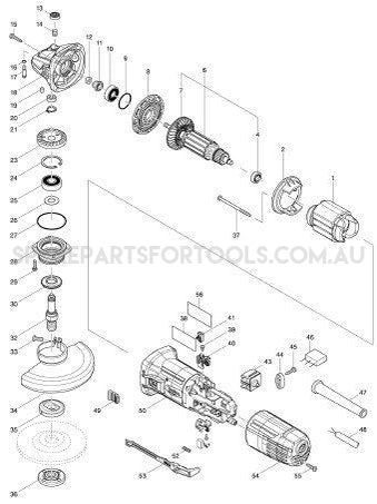 Makita M9508G Spare Parts