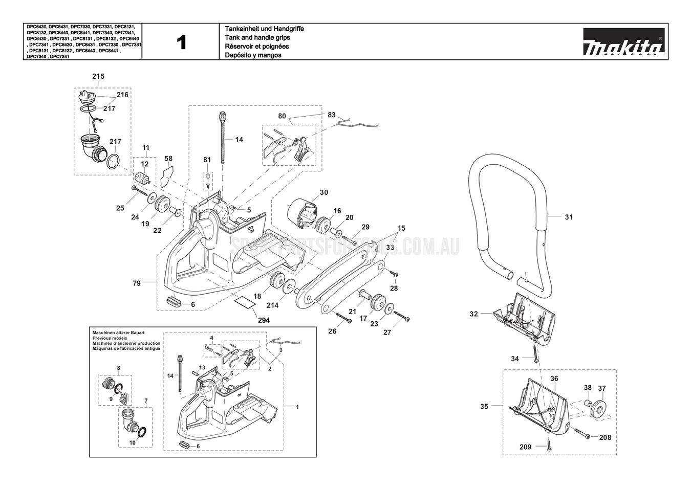 Makita DPC8132 Spare Parts