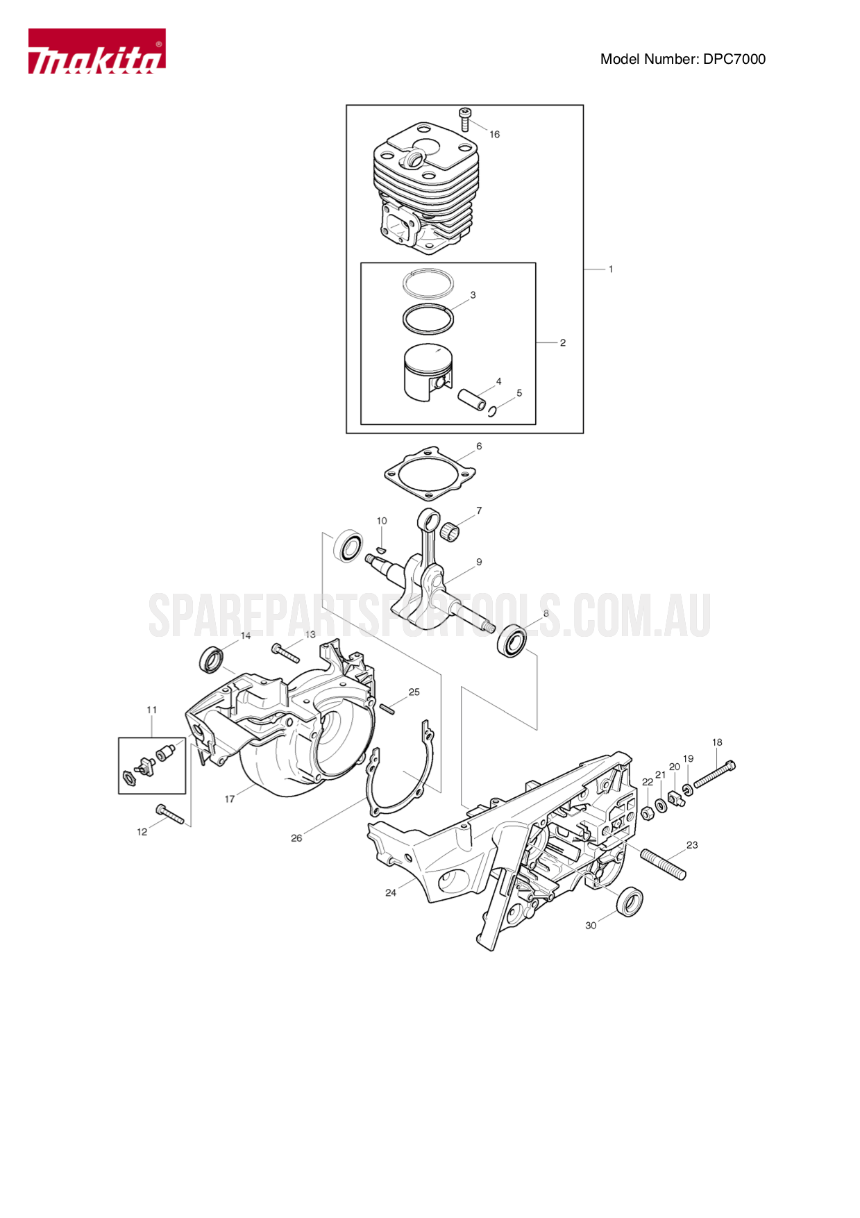 Makita DPC7000 Spare Parts