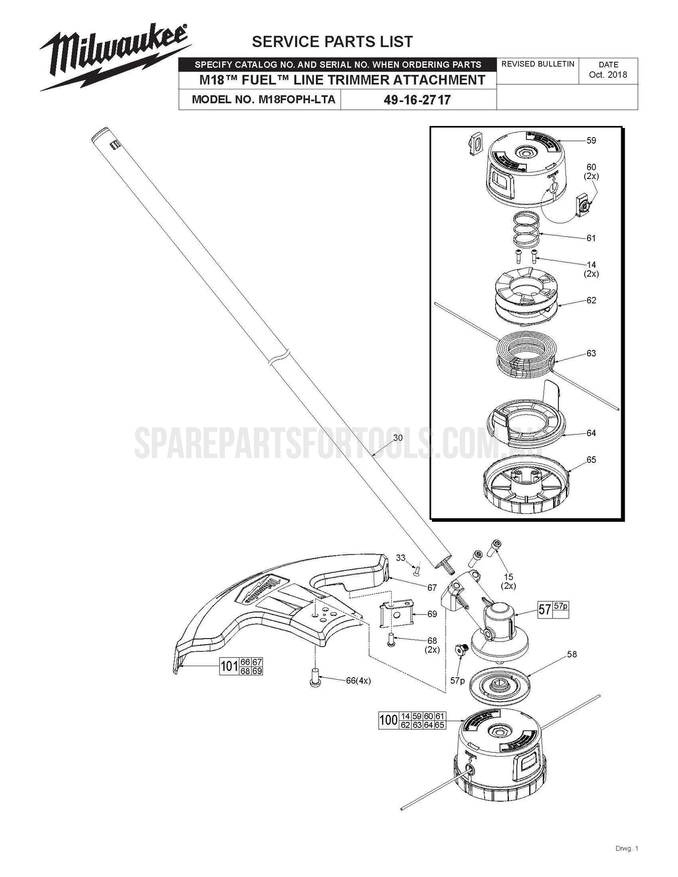 Milwaukee M18FOPH-LTA Spare Parts