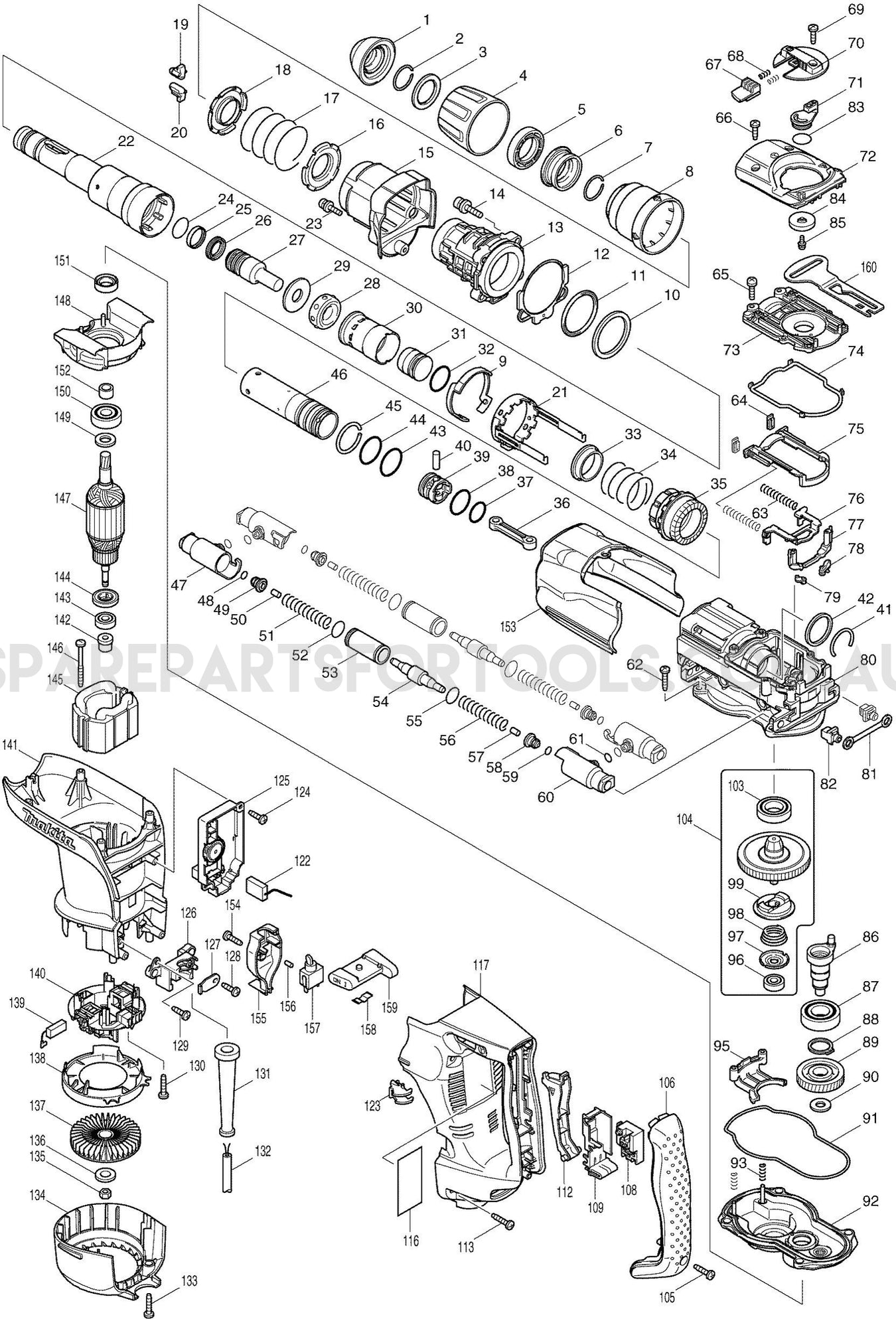 Makita HR4010C Spare Parts