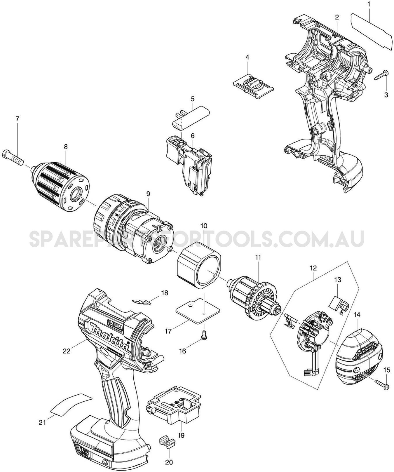 Makita DHP482Z Spare Parts