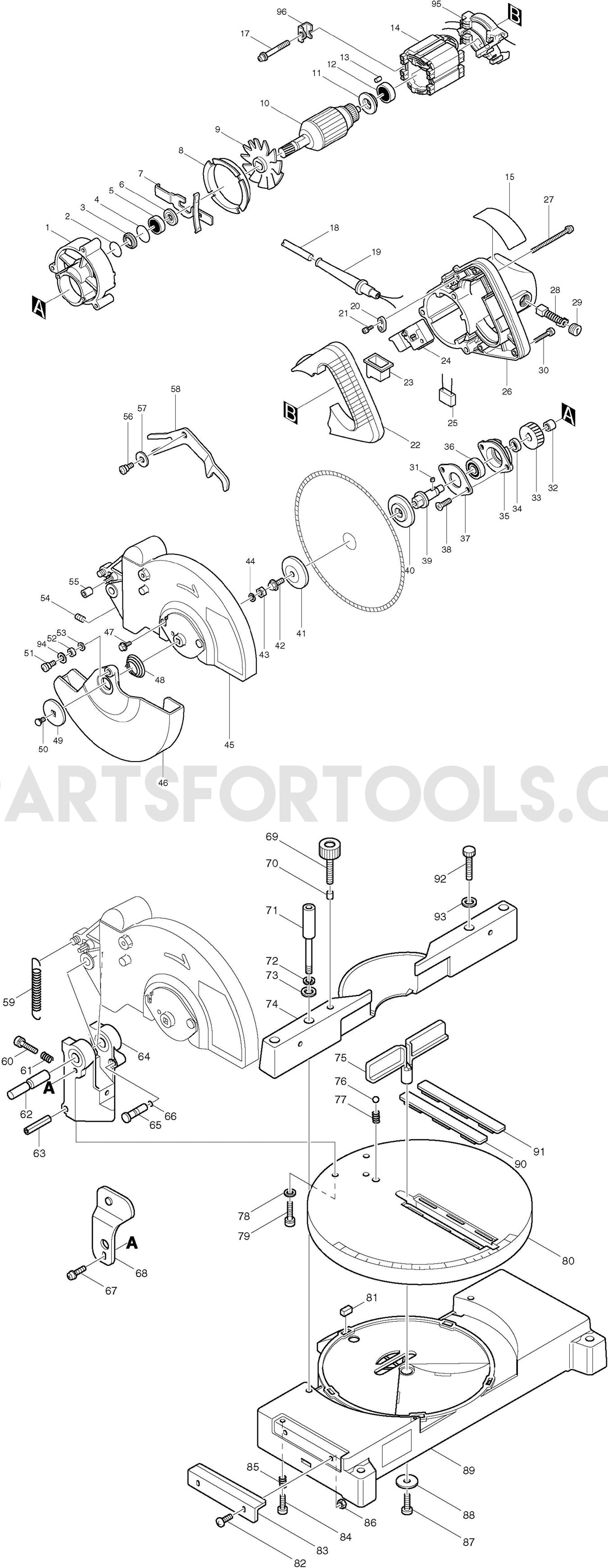 Makita LS0810 Spare Parts