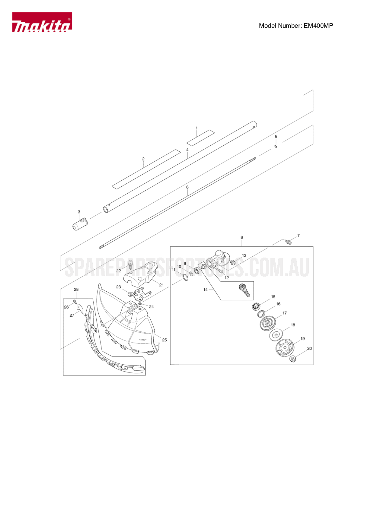 Makita EM400MP Spare Parts