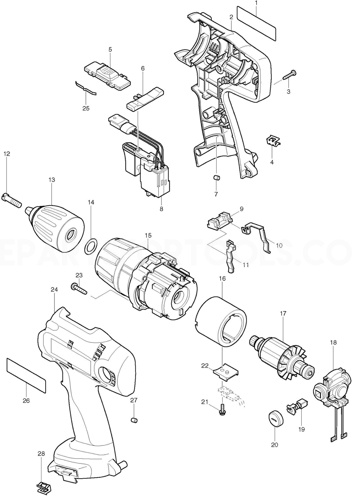 Makita 8414D Spare Parts
