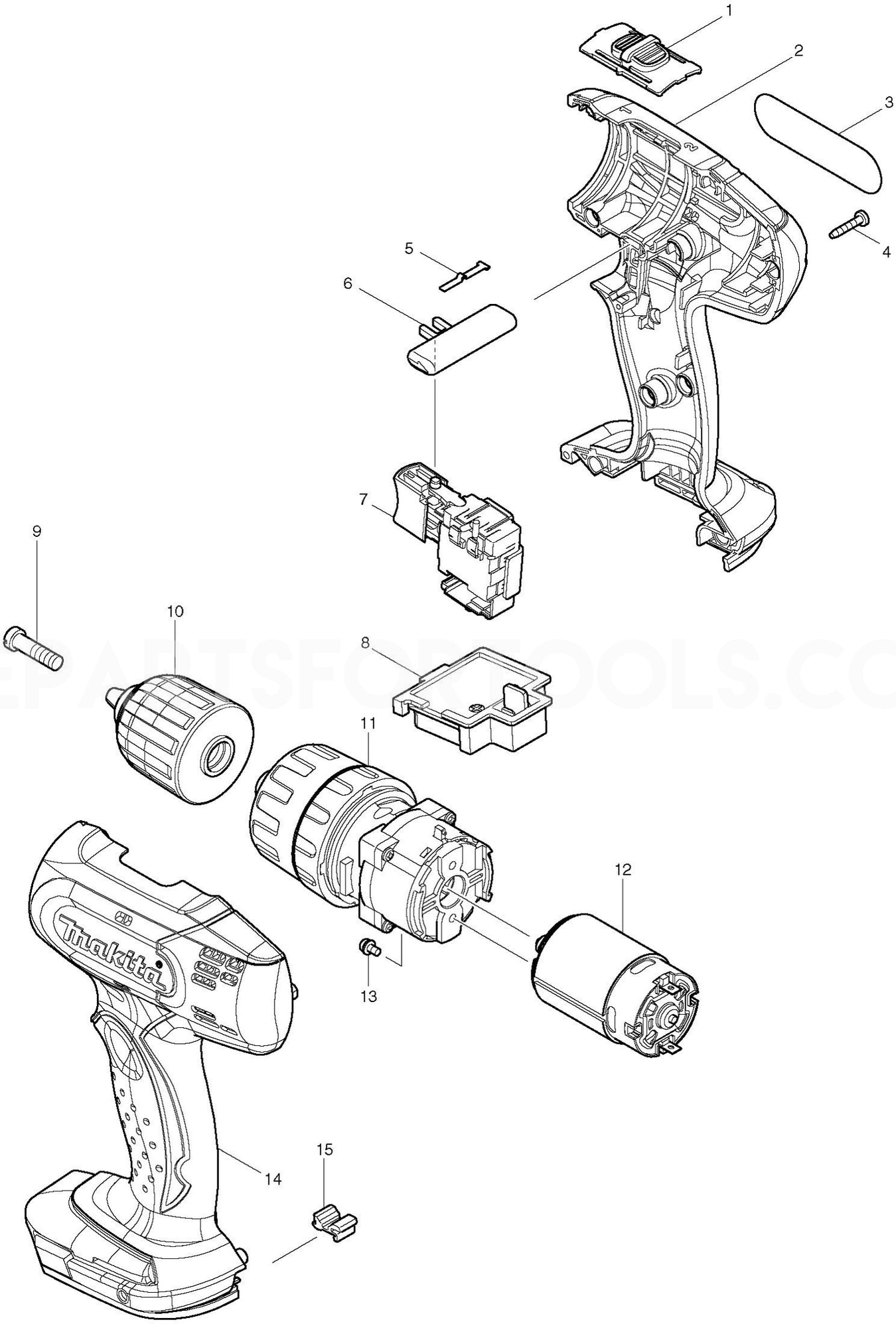 Makita BHP343 Spare Parts