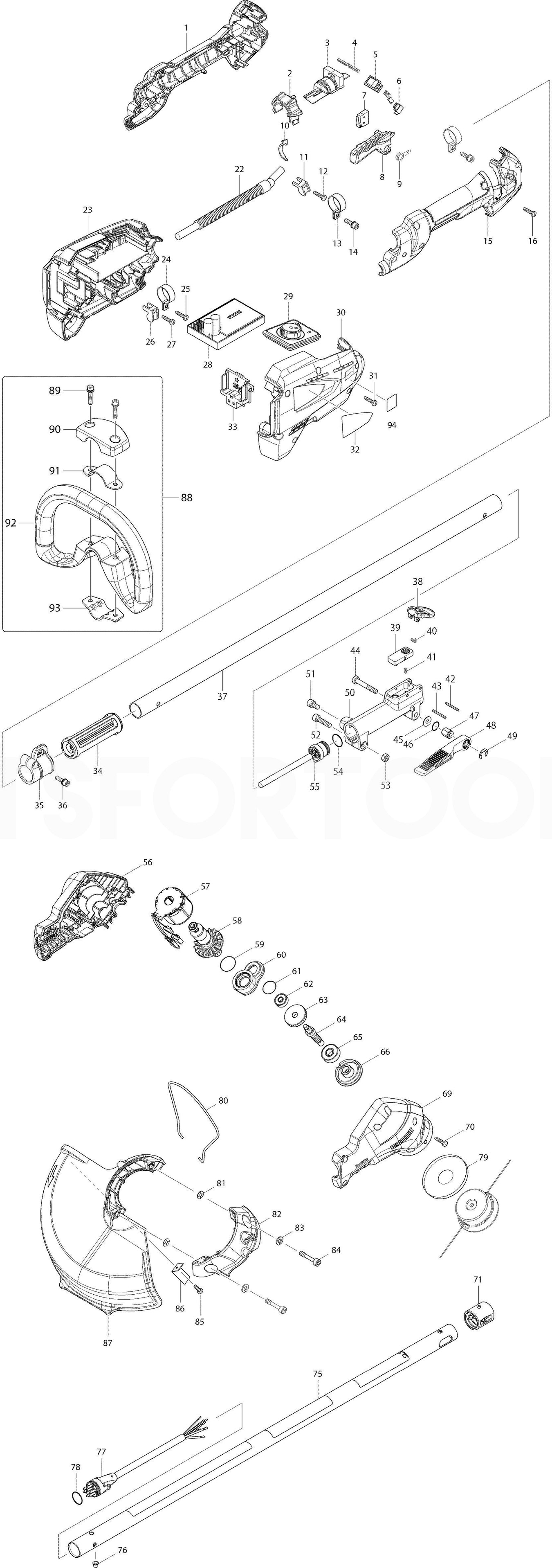 Makita DUR183L Spare Parts